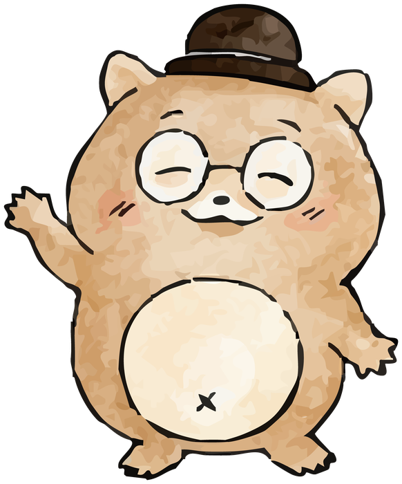 手を振るマスコットキャラクター
