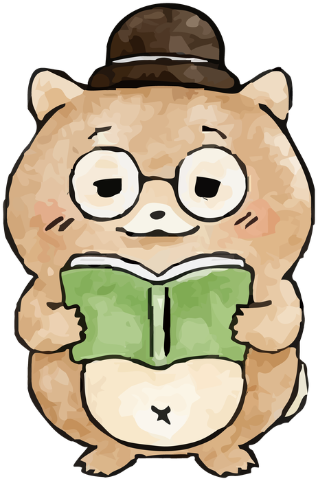 読書するマスコットキャラクター